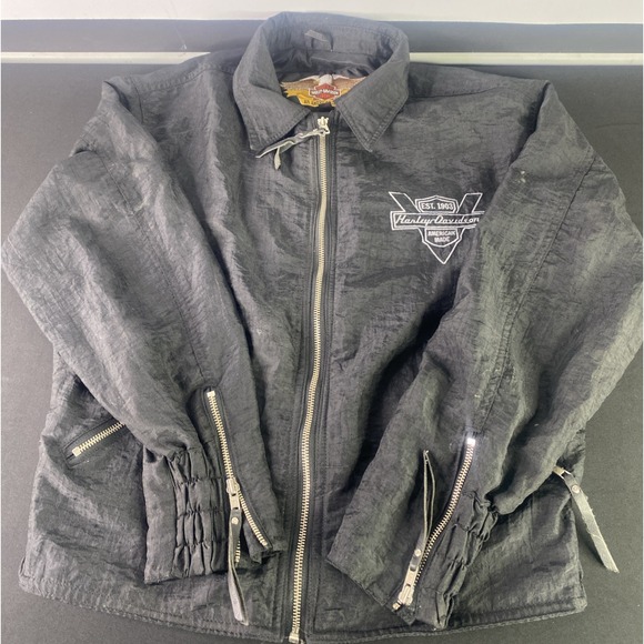 Harley-Davidson Other - Harley Davidson Black Jacket Mens Small Nylon Embroidered Logo Made In USA